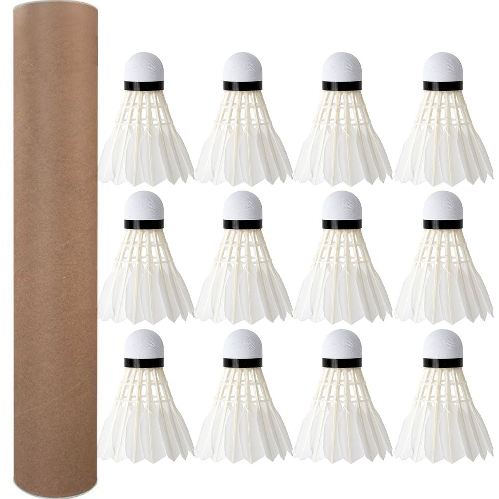 Feather Shuttlecock - 3/6/12 adet yeni beyaz badminton topu