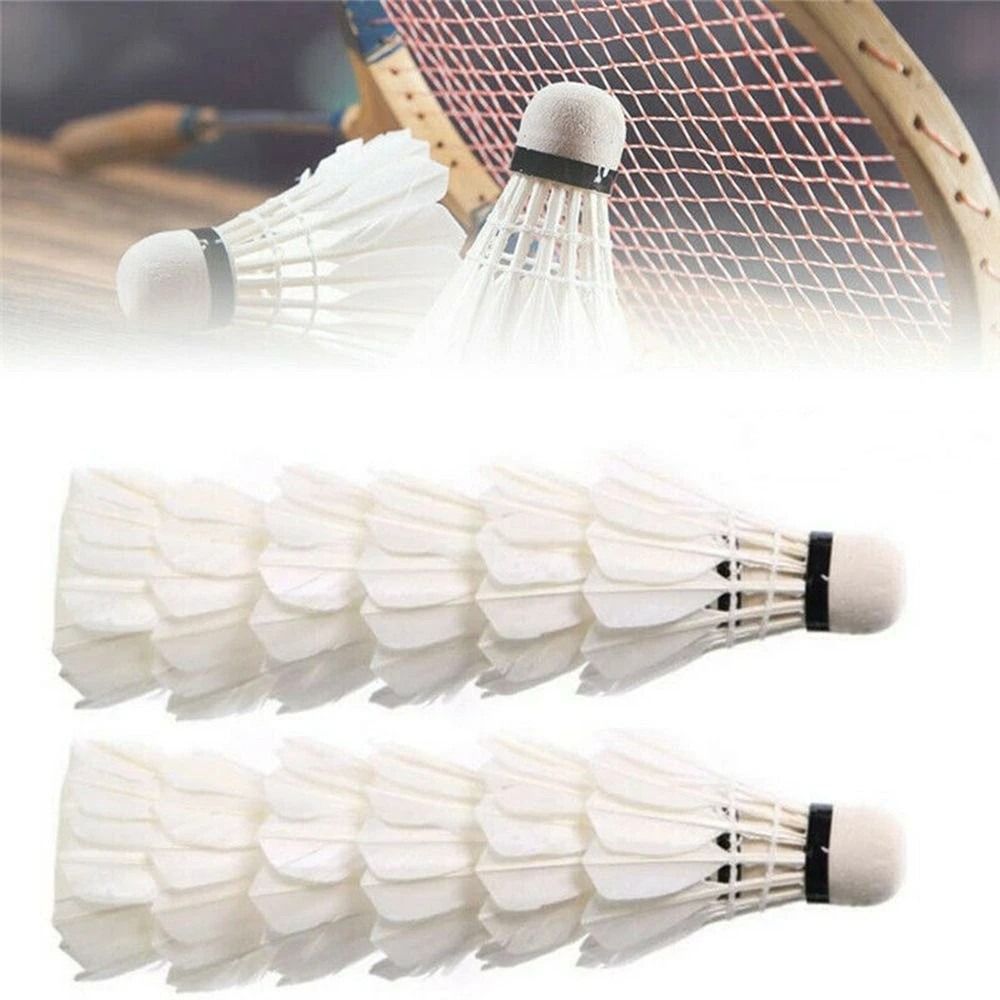 Feather Shuttlecock - Yeni Beyaz Kaz Tüyü Badminton Raketle